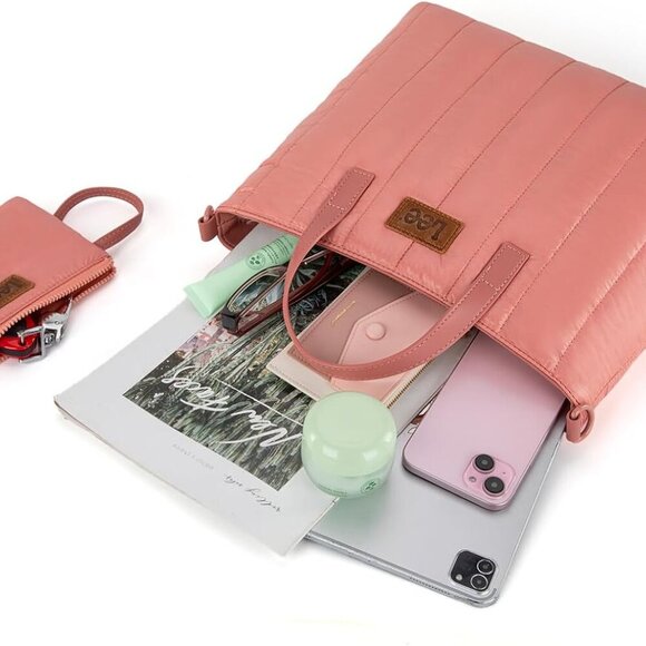 x Lee Puffer Tote Bag Lightweight Crossbody Bags for Women with Clutch - Picture 3 of 7